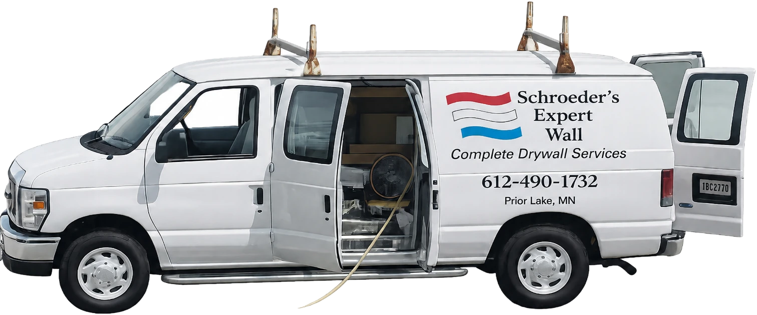 Schroeder’s Expert Wall service van with the Prior Lake business name and phone number